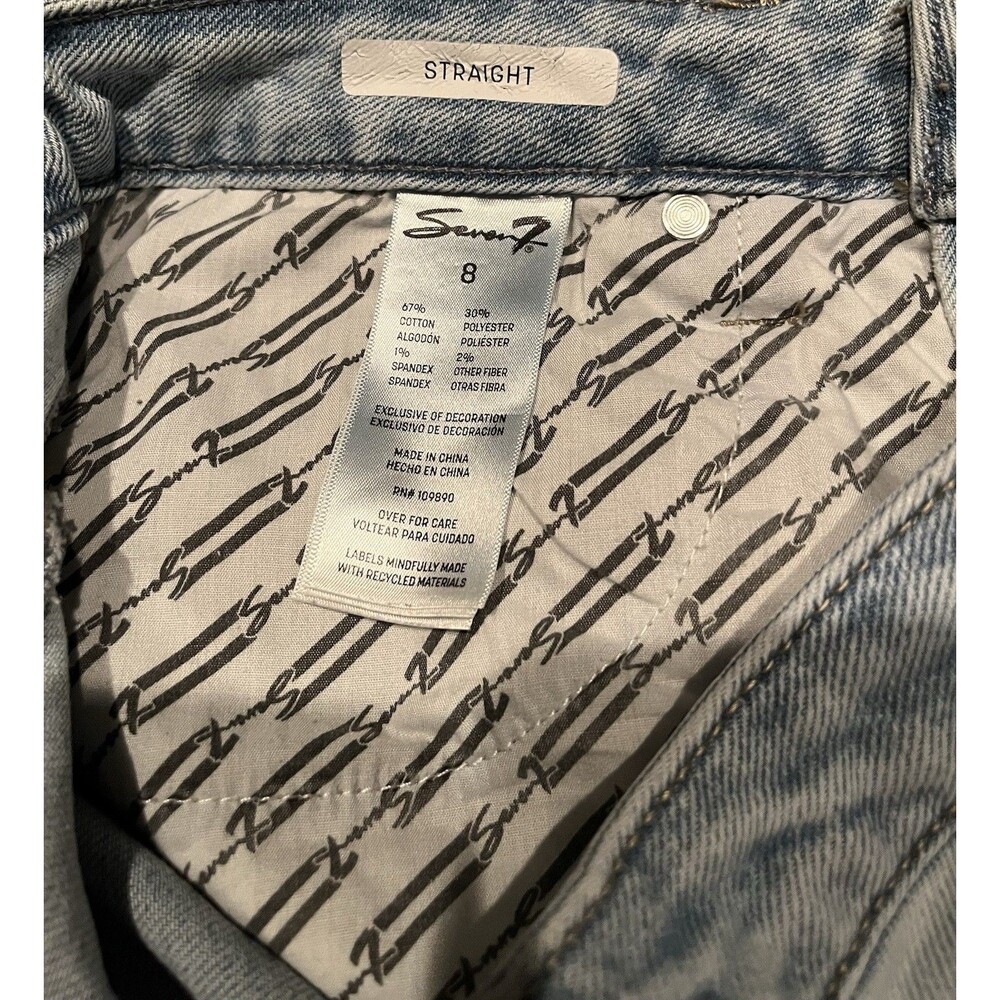 Seven7 Light Denim Stretch Comfortable 90's‎ Straight Jean Women Size 8 - Picture 6 of 6